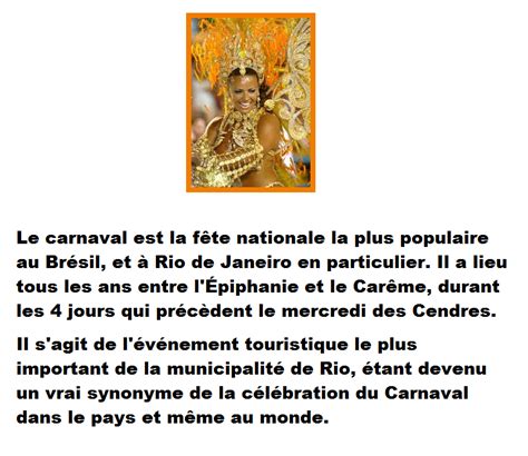 dicte le carnaval de rio cm2|Le carnaval de Rio